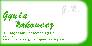 gyula makovecz business card